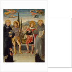 Saints Nicholas of Tolentino, Roch, Sebastian, and Bernardino of Siena…, 1481 by Benozzo Gozzoli