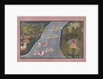 Radha Crosses a River to Interview a Hindu Sage, ca. 1820 by Chokha