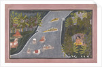 Radha Crosses a River to Interview a Hindu Sage, ca. 1820 by Chokha