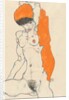 Standing Nude with Orange Drapery: Study of Nude with Arms Raised, 1914 by Egon Schiele