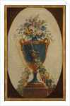 Vase of Flowers Draped with Garlands, 18th century by French Painter