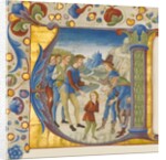 Manuscript Illumination with Joseph Sold by His Brothers in an Initial V…, ca. 1490 by Giovanni Pietro da Cemmo