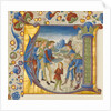 Manuscript Illumination with Joseph Sold by His Brothers in an Initial V…, ca. 1490 by Giovanni Pietro da Cemmo