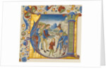 Manuscript Illumination with Joseph Sold by His Brothers in an Initial V…, ca. 1490 by Giovanni Pietro da Cemmo