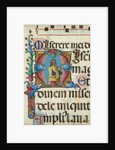 Manuscript Illumination with David in Prayer in an Initial M, from a Psalter, 1501-2 by Girolamo dai Libri