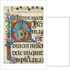 Manuscript Illumination with David in Prayer in an Initial M, from a Psalter, 1501-2 by Girolamo dai Libri