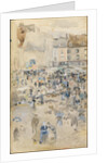 Variations in Violet and Grey?Market Place, Dieppe, 1885 by James Abbott McNeill Whistler