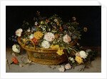 A Basket of Flowers, probably 1620s by Jan Brueghel the younger