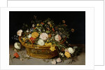 A Basket of Flowers, probably 1620s by Jan Brueghel the younger