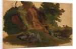 Rocky Outcrop by a Stream in the Roman Campagna, ca. 1835-40 by Johannes Jakob Frey