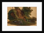 Rocky Outcrop by a Stream in the Roman Campagna, ca. 1835-40 by Johannes Jakob Frey