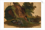 Rocky Outcrop by a Stream in the Roman Campagna, ca. 1835-40 by Johannes Jakob Frey