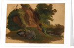 Rocky Outcrop by a Stream in the Roman Campagna, ca. 1835-40 by Johannes Jakob Frey