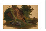 Rocky Outcrop by a Stream in the Roman Campagna, ca. 1835-40 by Johannes Jakob Frey
