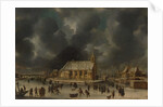 Skating at Sloten, near Amsterdam by Jan Abrahamsz Beerstraten