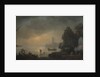 Harbor Scene with a Grotto and Fishermen Hauling in Nets by Unknown