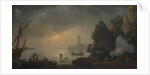 Harbor Scene with a Grotto and Fishermen Hauling in Nets by Unknown