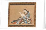 Courtesan Writing a Letter , ca. 1715 by Kaigetsudo Doshin