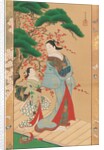 Courtesan and Attendant in Early Spring, early 18th century by Kakondo