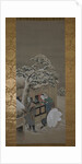 In Front of a Shop, dated 1780 by Hokusai