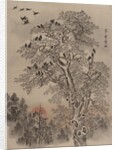 Flock of Crows at Dawn, ca. 1887 by Kawanabe Kyosai