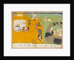 The Monkey Leader Angada Steals Ravana's Crown from His Fortress…, ca. 1725 by Manaku