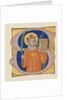 Manuscript Illumination with Saint Stephen in an Initial S, from an Antiphonary, ca. 1410-20 by Master of the Brussels Initials