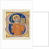 Manuscript Illumination with Saint Stephen in an Initial S, from an Antiphonary, ca. 1410-20 by Master of the Brussels Initials