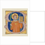 Manuscript Illumination with Saint Stephen in an Initial S, from an Antiphonary, ca. 1410-20 by Master of the Brussels Initials