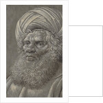 Head of a Bearded Man Wearing a Turban; Latin script, ca. 1510 by Master of the Death of Absalom