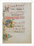 Manuscript Leaf with the Celebration of a Mass in an Initial S…, second half 15th century by Master of the Riccardiana Lactantius
