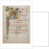 Manuscript Leaf with the Nativity in an Initial H, from an Antiphonary, second half 15th century by Master of the Riccardiana Lactantius