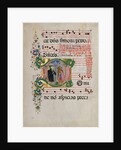 Manuscript Leaf with Saint Benedict Resuscitating a Boy in an Initial D…, second half 15th century by Master of the Riccardiana Lactantius
