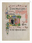 Manuscript Leaf with Saint Benedict Resuscitating a Boy in an Initial D…, second half 15th century by Master of the Riccardiana Lactantius