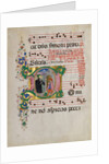 Manuscript Leaf with Saint Benedict Resuscitating a Boy in an Initial D…, second half 15th century by Master of the Riccardiana Lactantius