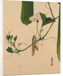 Lacquer Paintings of Various Subjects: Grasshopper on Gourd Vine, 1882 by Shibata Zeshin