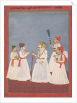 Prince with Four Attendants, late 18th-early 19th century by Sri Prathi Singh of Ratlam