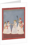 Prince with Four Attendants, late 18th-early 19th century by Sri Prathi Singh of Ratlam