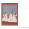 Prince with Four Attendants, late 18th-early 19th century by Sri Prathi Singh of Ratlam