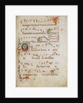 Manuscript Leaf with a female saint in an Initial G…, ca. 1330-40 by Illustratore