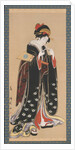 Woman with Battledore and Shuttlecock, 1815-20 by Torii Kiyotomo