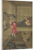 European Couple and Child Playing with Parrot, 18th century by Unknown