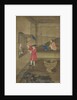 European Couple and Child Playing with Parrot, 18th century by Unknown