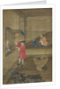 European Couple and Child Playing with Parrot, 18th century by Unknown