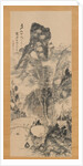 On a Rustic Bridge, Carrying a Zither, 1814 by Uragami Gyokudo