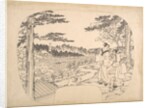 Two Women Admiring the Sights from a Vantage Point…the Zenpukuji Temple, 19th century by Sadahide Utagawa