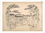 Two Women Admiring the Sights from a Vantage Point…the Zenpukuji Temple, 19th century by Sadahide Utagawa