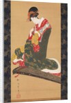 Woman Putting on Finger Plectrums to Play the Koto, early 19th century by Utagawa Toyohiro