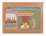 The Brahmin Delivers Rukmini's Letter to Krishna…from a Dispersed Bhagavata Purana…, ca. 1610 by Unknown