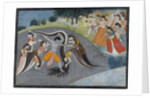 Krishna Subduing Kaliya, the Snake Demon: Folio from a Bhagavata Purana Series , ca. 1785 by Unknown